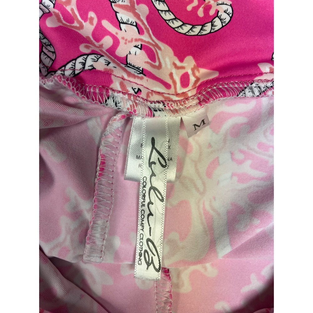 Lulu B Pink Coral Rope Nautical Skort Pickleball Golf Chic Resort Wear UPF 50 M - Picture 10 of 12